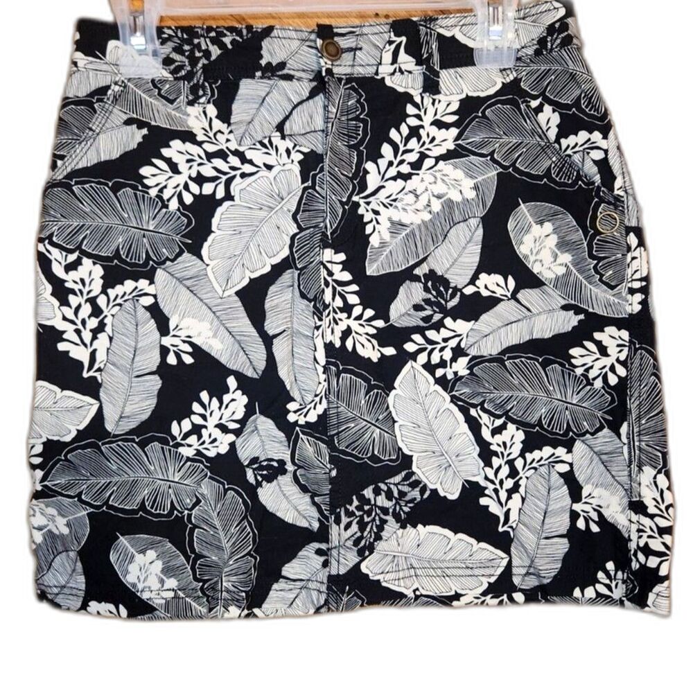CROFT & BARROW Classic Golf Skort Skirt Shorts Leaf Print Womens Stretch Size 14